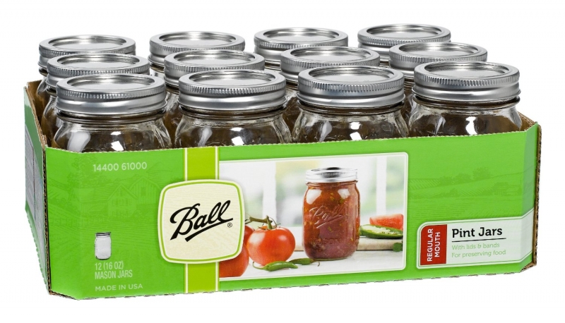 61000 - Ball, 16oz. R/M Pint Jar. / ขวดโหลแก้วบอลล์ปากแคบ16ออนซ์ 61000 - Ball, 16oz. R/M Pint Jar. / ขวดโหลแก้วบอลล์ปากแคบ16ออนซ์