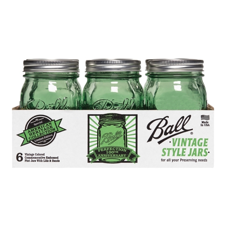 69200 - Ball, 16oz. Heritage Collection Pint Jar Green. / ขวดโหลแก้วบอลล์รุ่นเฮอริเทจสีเขียว16ออนซ์ 69200 - Ball, 16oz. Heritage Collection Pint Jar Green. / ขวดโหลแก้วบอลล์รุ่นเฮอริเทจสีเขียว16ออนซ์