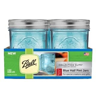 69022 - Ball, 8oz. Blue Color R/M Mason Jar. / ขวดโหลแก้วบอลล์ปากแคบสีฟ้า8ออนซ์ 69022 - Ball, 8oz. Blue Color R/M Mason Jar. / ขวดโหลแก้วบอลล์ปากแคบสีฟ้า8ออนซ์