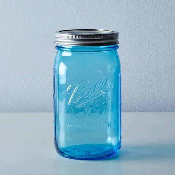 69024 - Ball, 32oz. Blue Color W/M Jar. / ขวดโหลแก้วบอลล์ปากกว้างสีฟ้า32ออนซ์ 69024 - Ball, 32oz. Blue Color W/M Jar. / ขวดโหลแก้วบอลล์ปากกว้างสีฟ้า32ออนซ์
