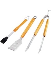 188397 - Grill Zone, 3Pc, Wood & Stainless Steel Tool Set / อุปกรณ์ย่างบาร์บีคิวสเตนเลสด้ามไม้กริลโซน