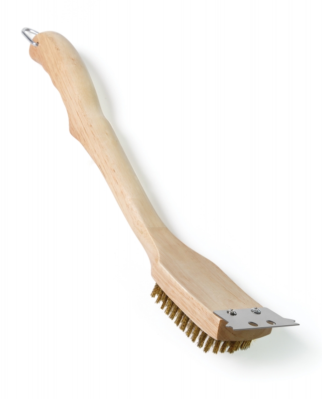 62028 - Napoleon, Grill Brush Brass Brist 18" / แปรงทองเหลือง/ที่ขูดเหล็กด้ามไม้นโปเลียน