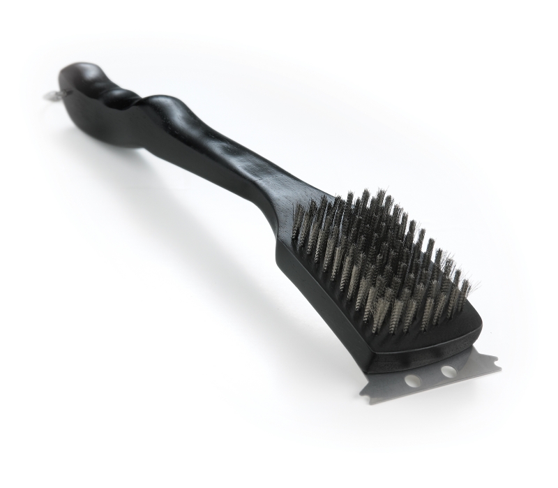 62118 - Napoleon, Wood Grill Brush w/ S/S Brist 18" / แปรงสเตนเลส/ที่ขูดเหล็กด้ามไม้ดำนโปเลียน