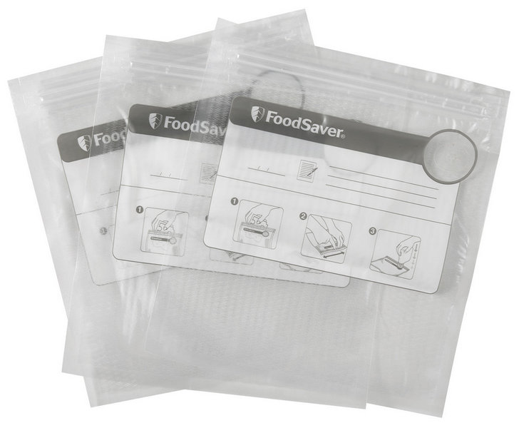 FSFRBZ0216 - FoodSaver, Vacuum Zipper Quart Bags, 18 Count / ถุงสุญญากาศซิปล๊อคฟู้ดเซฟเวอร์18ชิ้น