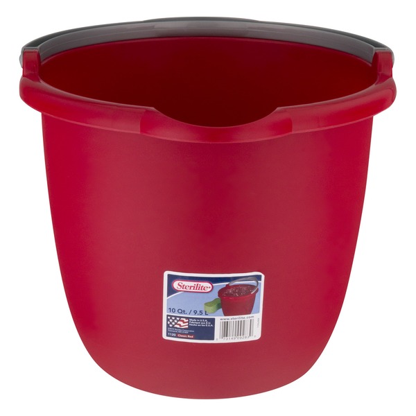 177115, Sterilite, 10 QT, Classic Red, Spout Pail, Gray Handle, ถังน้ำสเตอริไลท์
