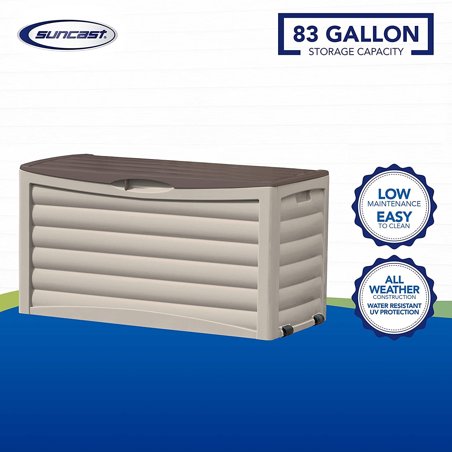 Suncast, 83 Gallon Capacity, Large Patio Storage Box Suncast, 83 Gallon Capacity, Large Patio Storage Box