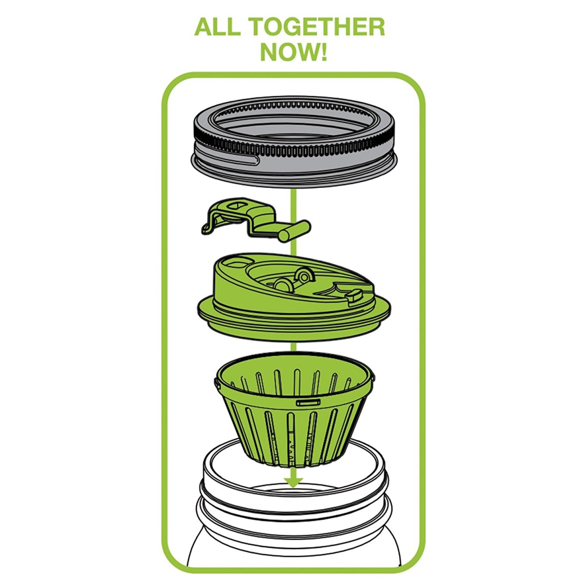 238242 - Jarware, Green, Fruit Infusion Lid For R/M / ฝาดื่มพร้อมที่กรองฟอกซ์รัน