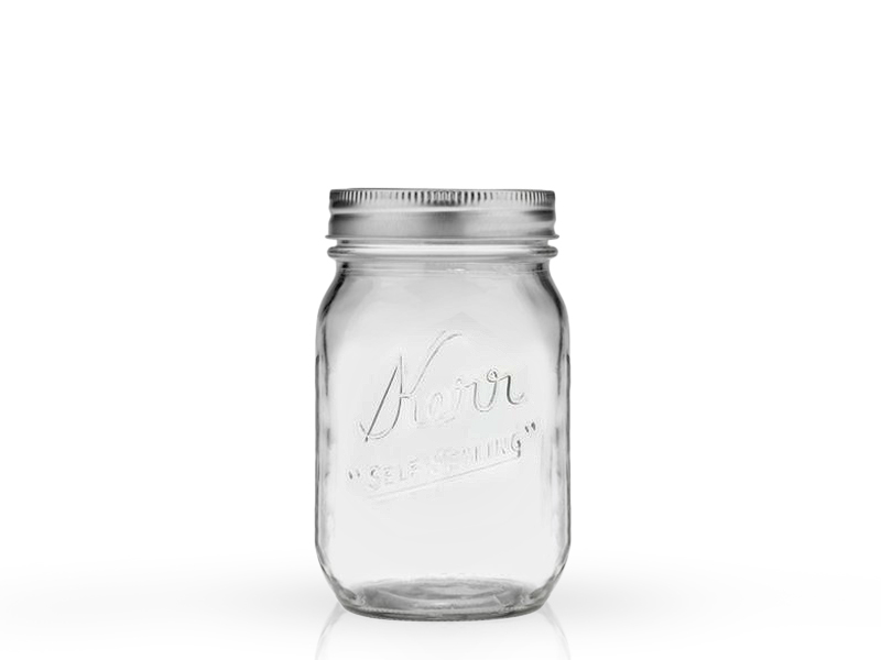 100036 - Kerr, 16 oz. R/M Pint Jars with lids and bands / ขวดโหลแก้วเคอร์ปากแคบ16ออนซ์