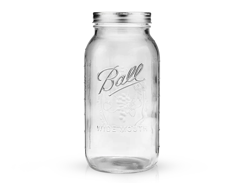 68100 - Ball, 64oz. W/M Half Gallon Jar. / ขวดโหลแก้วบอลล์ปากกว้าง64ออนซ์