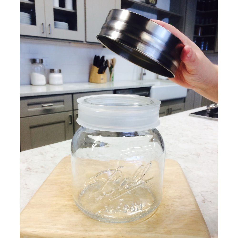 70017 - Ball, 1/2 Gallon, W/M Mason Jar. / ขวดโหลแก้วบอลล์รุ่นฝาสเตนเลส64ออนซ์ 70017 - Ball, 1/2 Gallon, W/M Mason Jar. / ขวดโหลแก้วบอลล์รุ่นฝาสเตนเลส64ออนซ์