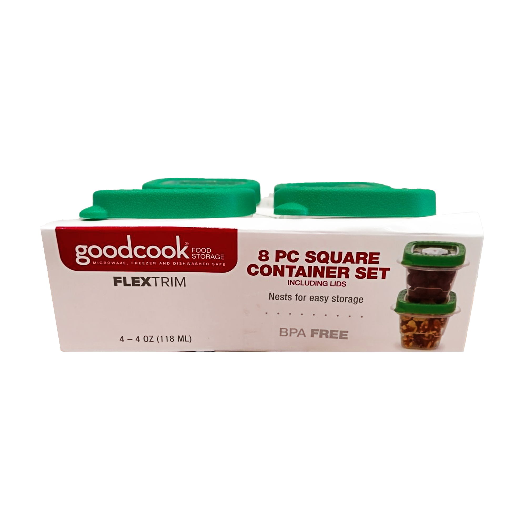 GoodCook Flex Trim Air Tight Seal Food Storage Container 4PK 1/2 cup GoodCook Flex Trim Air Tight Seal Food Storage Container 4PK 1/2 cup