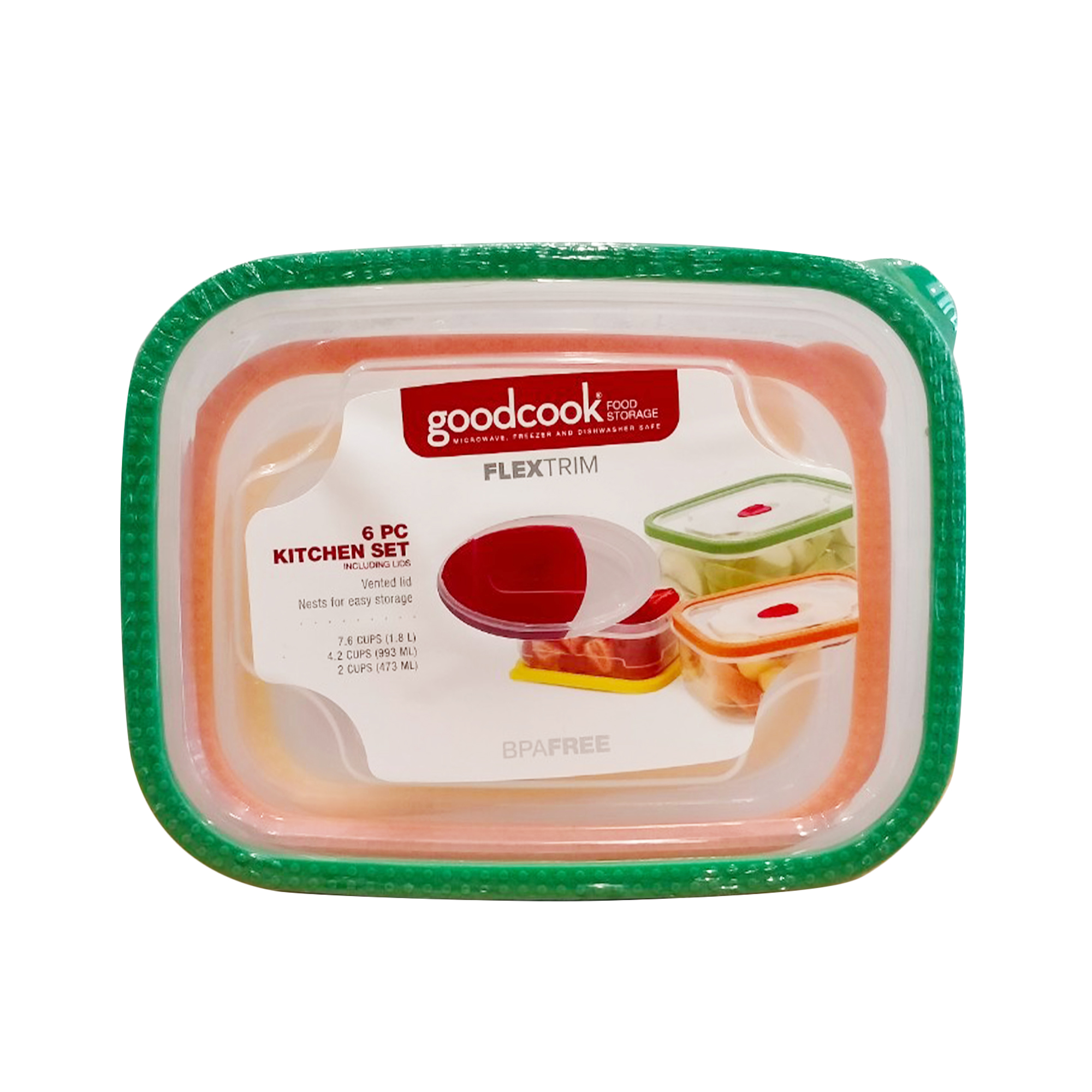 10220 GoodCook Flex Trim 6PC Food Storage Rectangle ชุดกล่องอาหารกู๊ดคุก 10220 GoodCook Flex Trim 6PC Food Storage Rectangle ชุดกล่องอาหารกู๊ดคุก