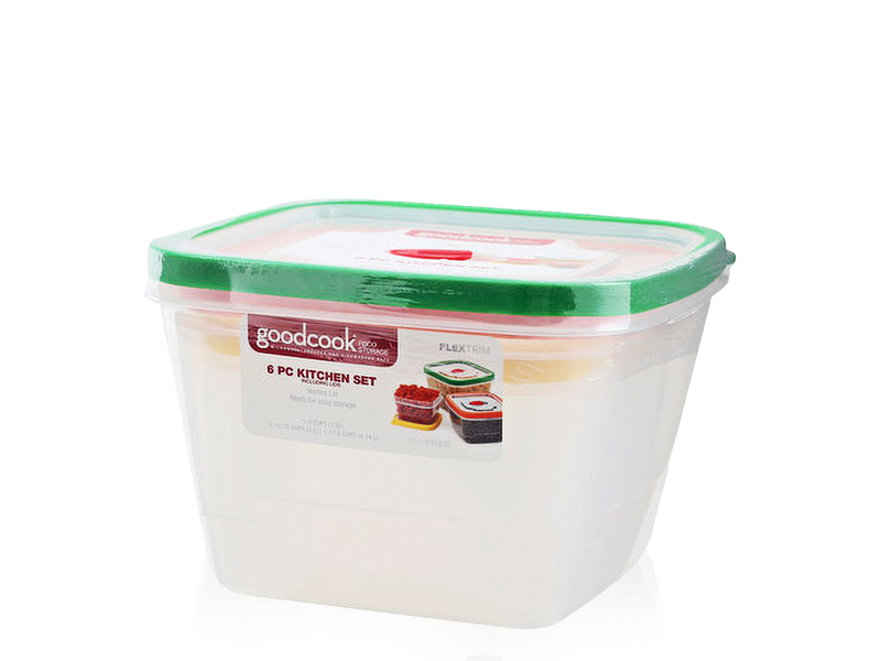10216 GoodCook Flex Trim Square Food Storage 6PC ชุดกล่องอาหารกู๊ดคุก 10216 GoodCook Flex Trim Square Food Storage 6PC ชุดกล่องอาหารกู๊ดคุก