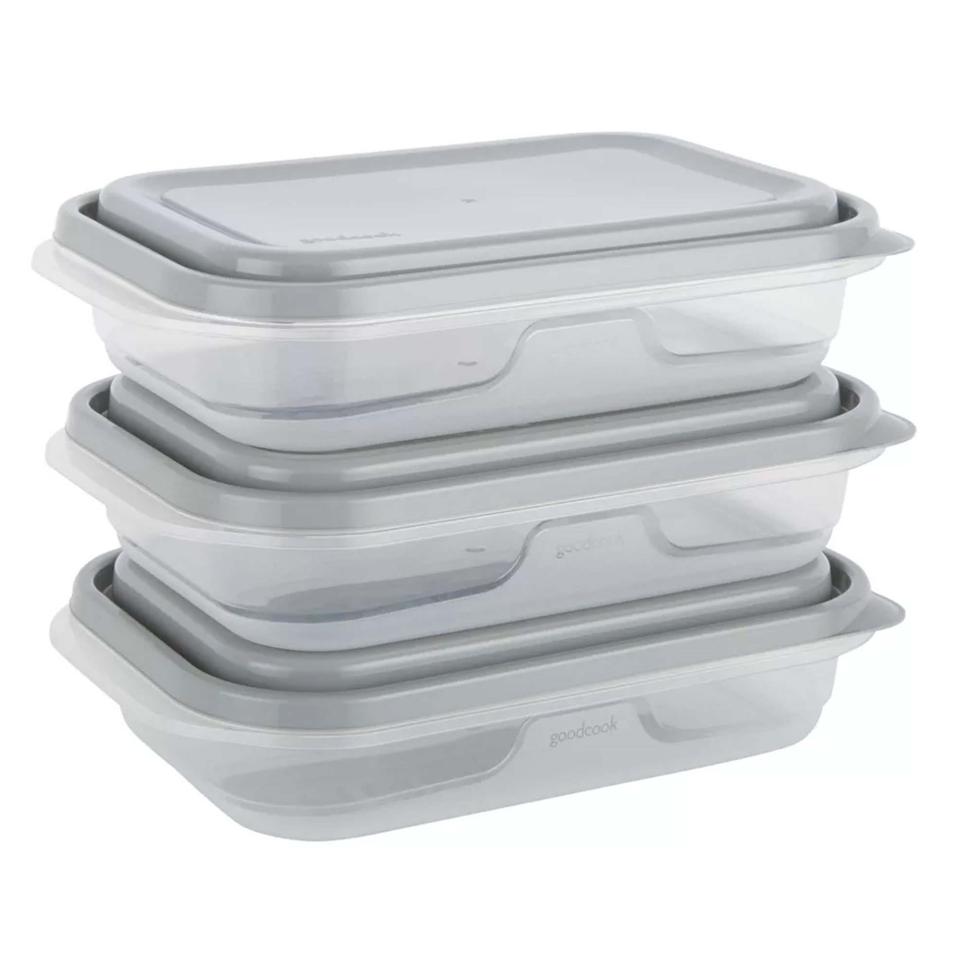 108400 GoodCook 4-Cup Food Container Medium Rectangle 3PC Set 108400 GoodCook 4-Cup Food Container Medium Rectangle 3PC Set