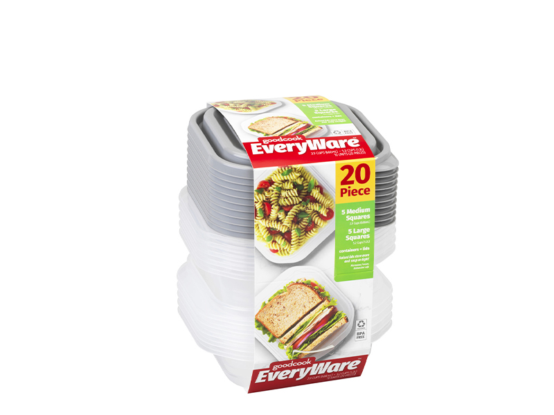 10849 GoodCook Square Set Food Containers (2.9-Cup and 5.2-Cup) 10PC 10849 GoodCook Square Set Food Containers (2.9-Cup and 5.2-Cup) 10PC