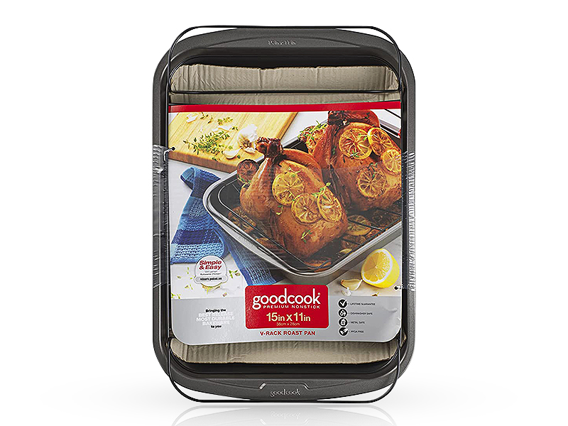 Good Cook, NS Large Roast Pan with Rack, 15 x11 Good Cook, NS Large Roast Pan with Rack, 15 x11