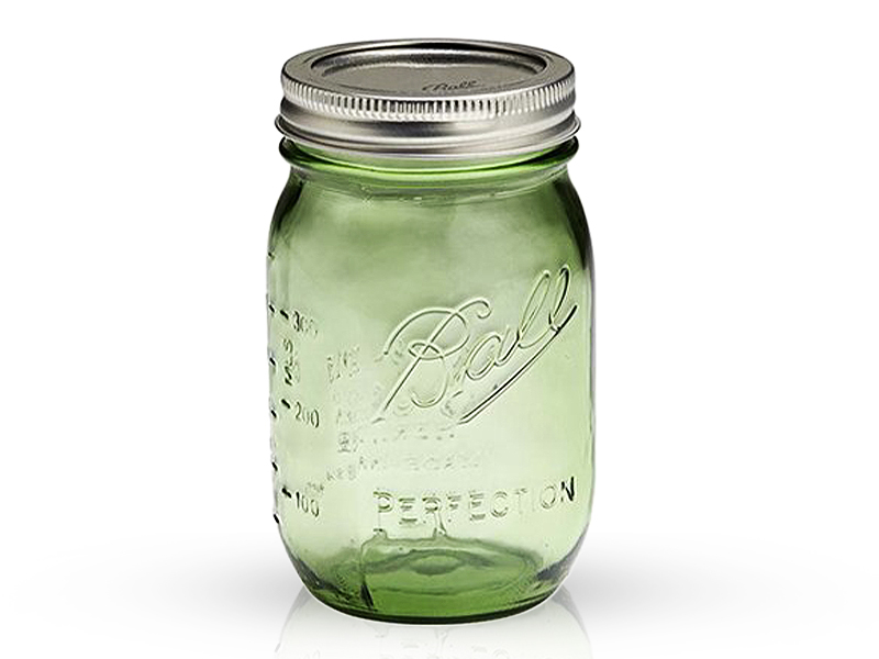 69200 - Ball, 16oz. Heritage Collection Pint Jar Green. / ขวดโหลแก้วบอลล์รุ่นเฮอริเทจสีเขียว16ออนซ์