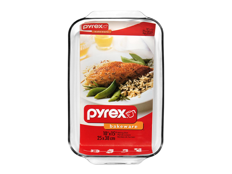 พิมพ์อบแก้วสี่เหลี่ยมผืนผ้าไพเร็กซ์4qt พิมพ์อบแก้วสี่เหลี่ยมผืนผ้าไพเร็กซ์4qt