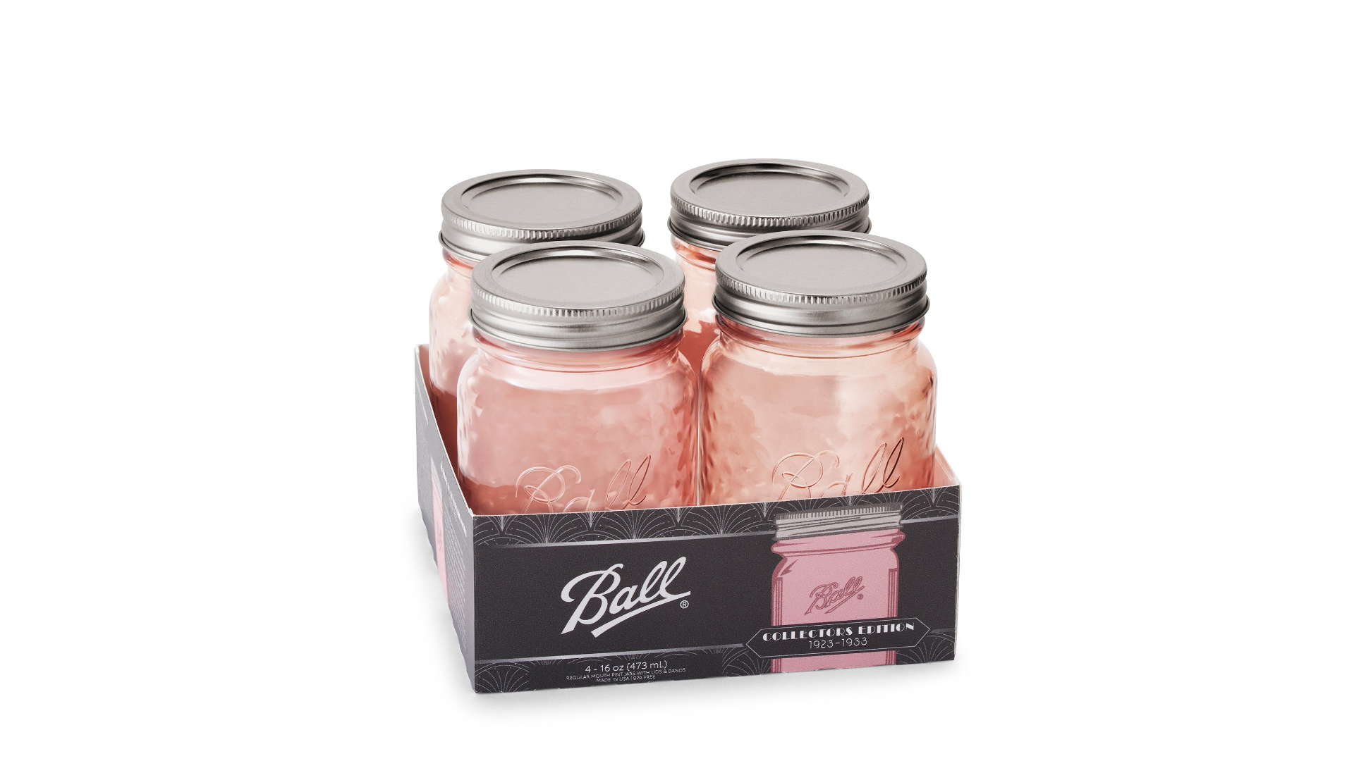 237048 (69045) - Ball, 16oz Pink Vintage Regular Mouth Jar. / ขวดโหลแก้วบอลล์ปากแคบรุ่นวินเทจสีชมพู 16 ออนซ์ 237048 (69045) - Ball, 16oz Pink Vintage Regular Mouth Jar. / ขวดโหลแก้วบอลล์ปากแคบรุ่นวินเทจสีชมพู 16 ออนซ์