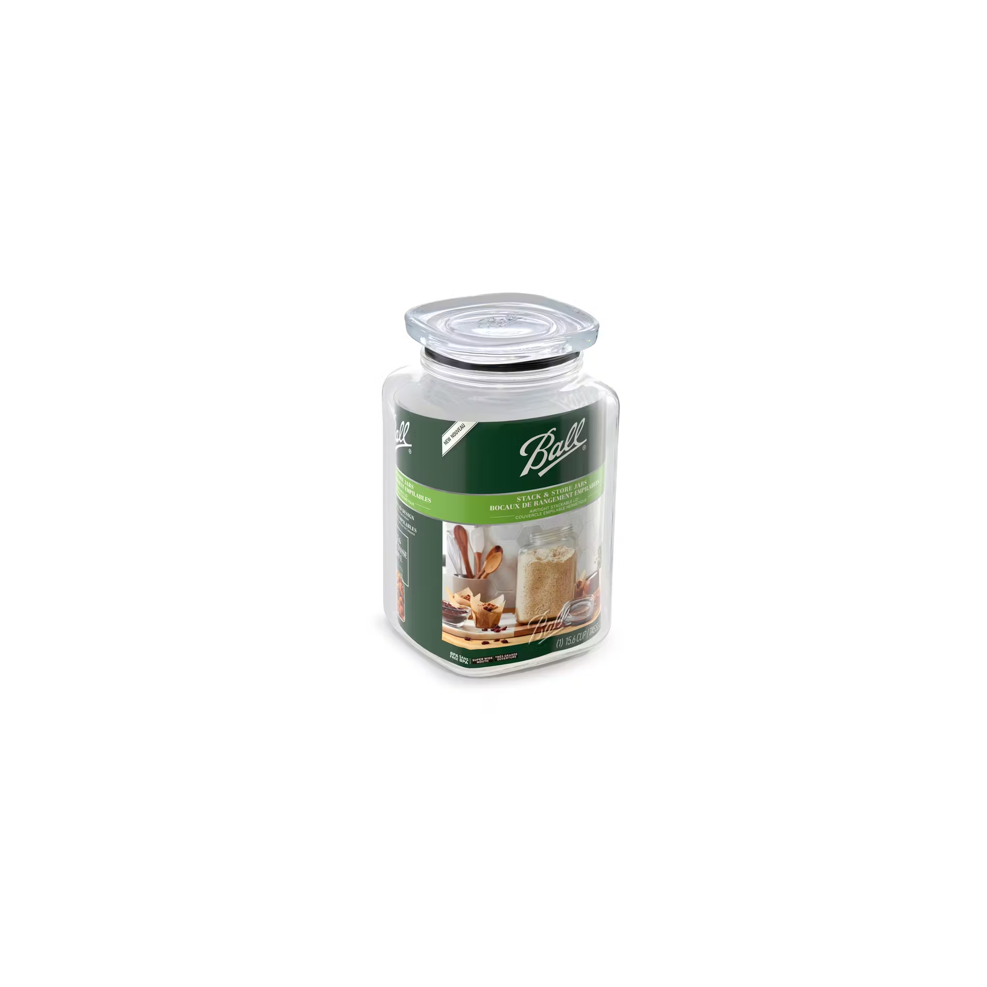 106498 Ball Stack & Store Jar 15.6 cup/3.69 L. Super Wide ขวดโหลแก้วบอลล์ซ้อนได้ฝาล๊อกสุญญากาศ 15.6 ถ้วยตวง 106498 Ball Stack & Store Jar 15.6 cup/3.69 L. Super Wide ขวดโหลแก้วบอลล์ซ้อนได้ฝาล๊อกสุญญากาศ 15.6 ถ้วยตวง